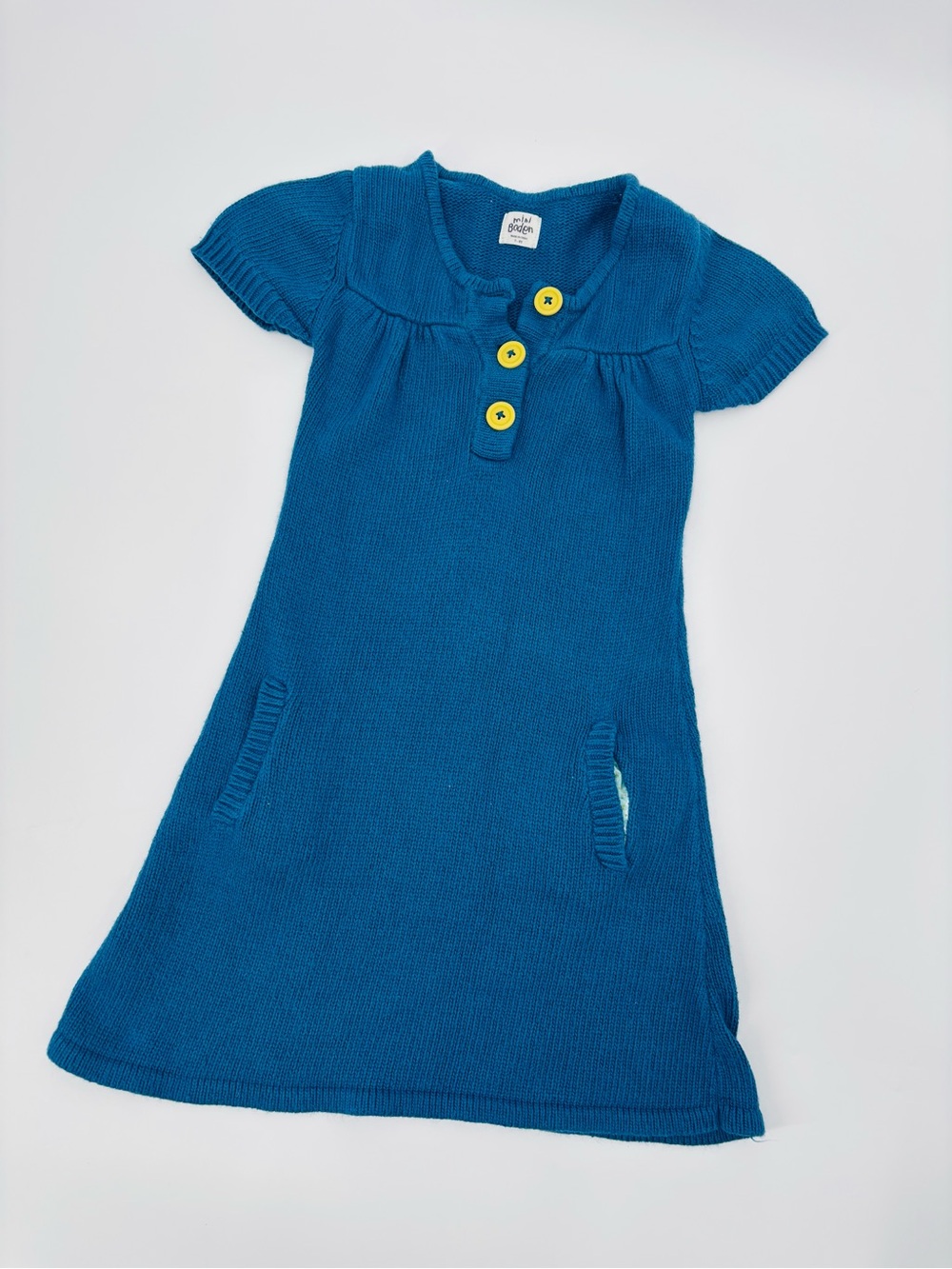 Mini Boden knit cotton blend button dress